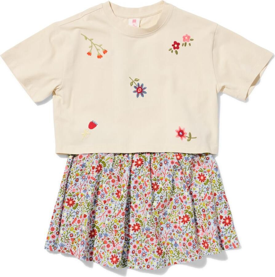 HEMA Kinderkledingset Bloemen Blauw (blauw)