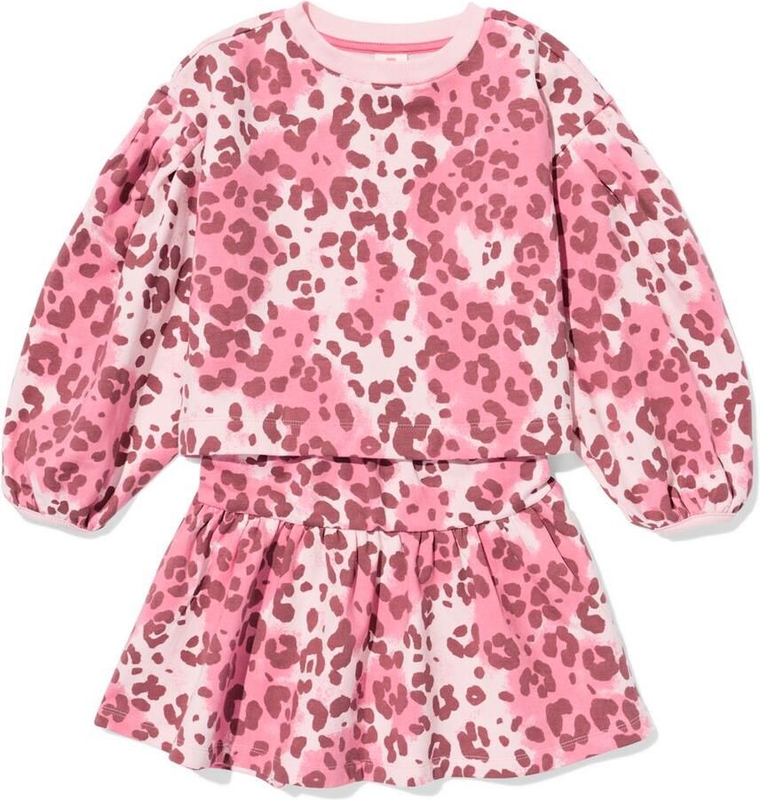 HEMA Kinderkledingset Comfy Fit Sweatstof Dierenprint Roze (roze) - Foto 2