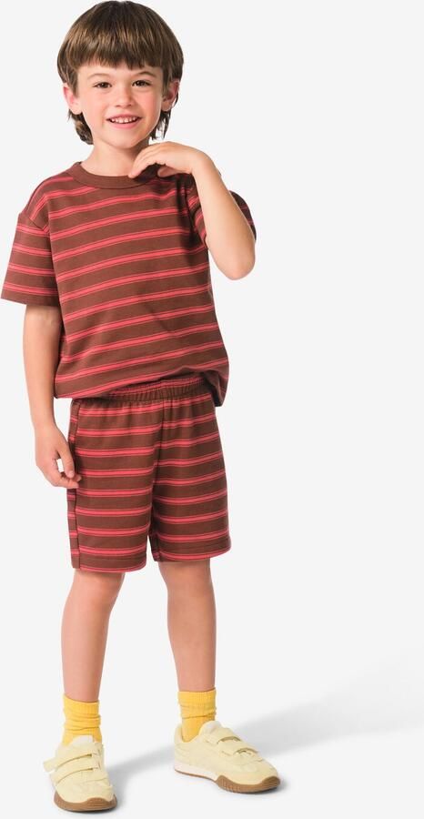 HEMA Kinderkledingset Strepen Bruin (bruin)