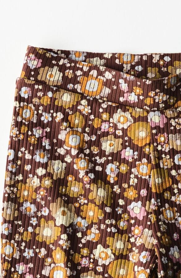 HEMA Kinderlegging Bootcut Bloemen Bruin - Foto 2
