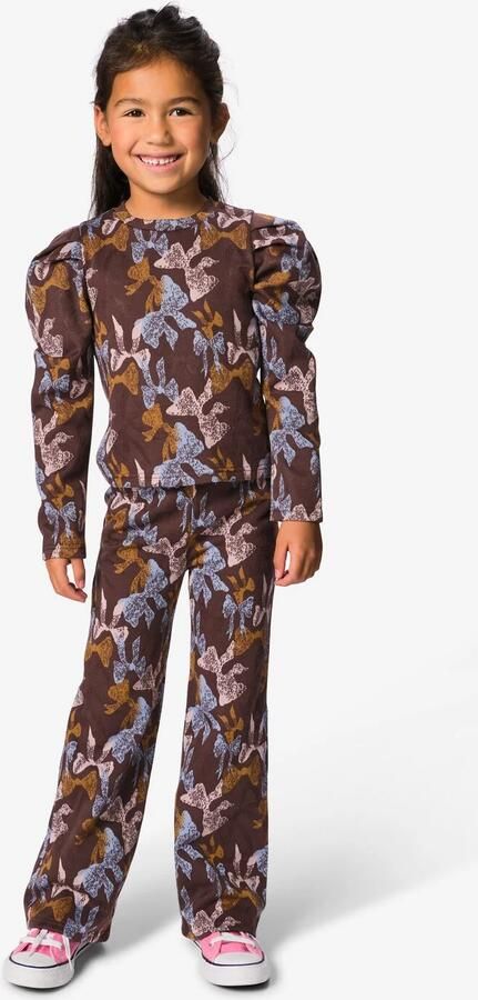 HEMA Kinderlegging Bootcut Jacquard Bruin