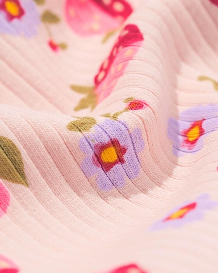 HEMA Kinderlegging Bootcut Rib Aardbeien Roze (roze) - Foto 2