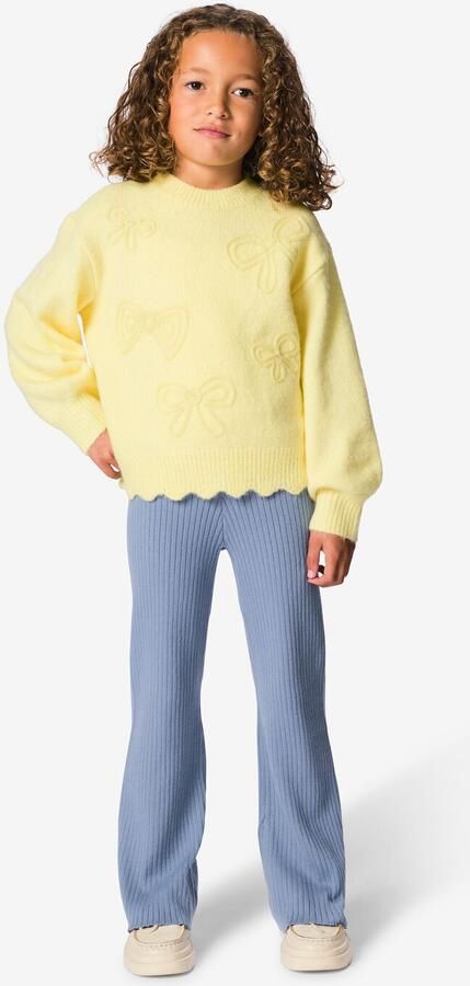 HEMA Kinderlegging Bootcut Rib Blauw