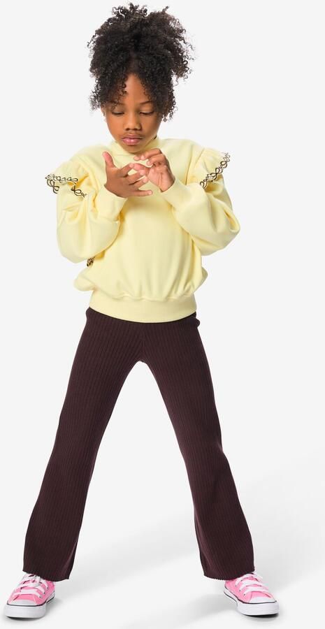 HEMA Kinderlegging Bootcut Rib Chocoladebruin