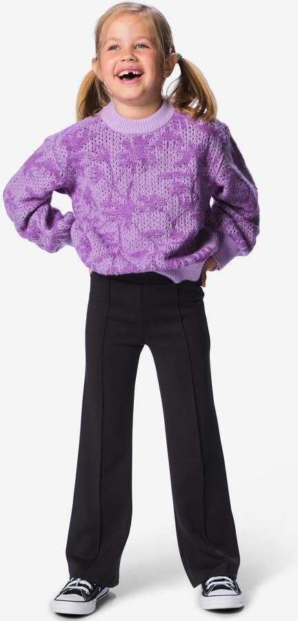 HEMA Kinderlegging Bootcut Rib Zwart (zwart)