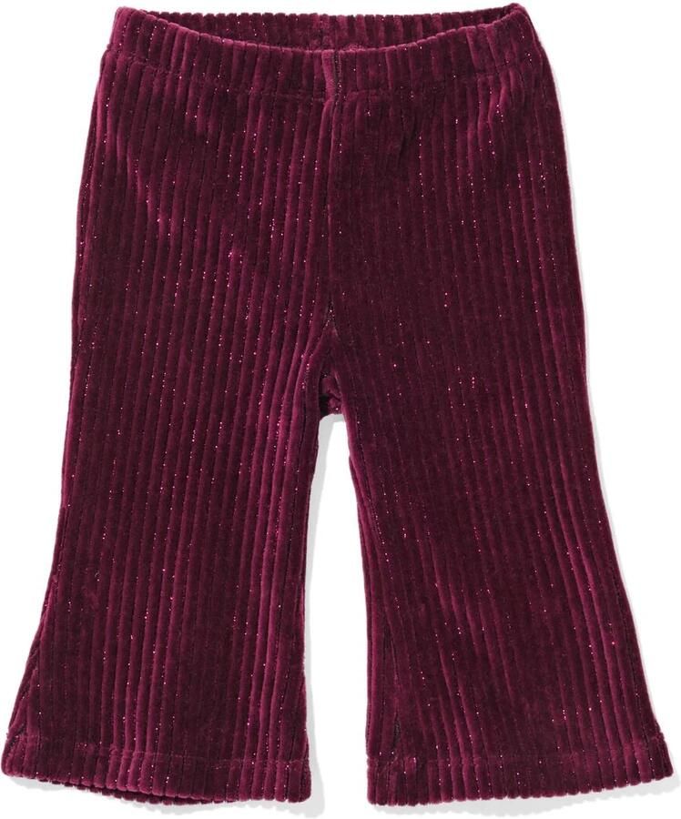HEMA Kinderlegging Flared Fit Rib Glitter Donkerrood (donkerrood) - Foto 2