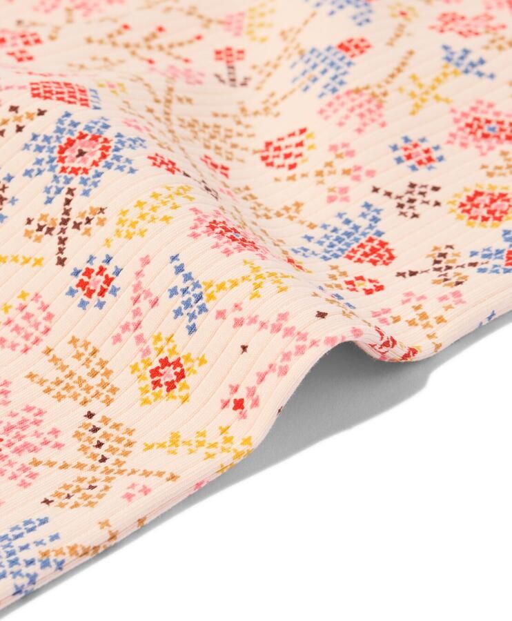 HEMA Kinderlegging Regular Fit Rib Bloemen Ecru (ecru) - Foto 2