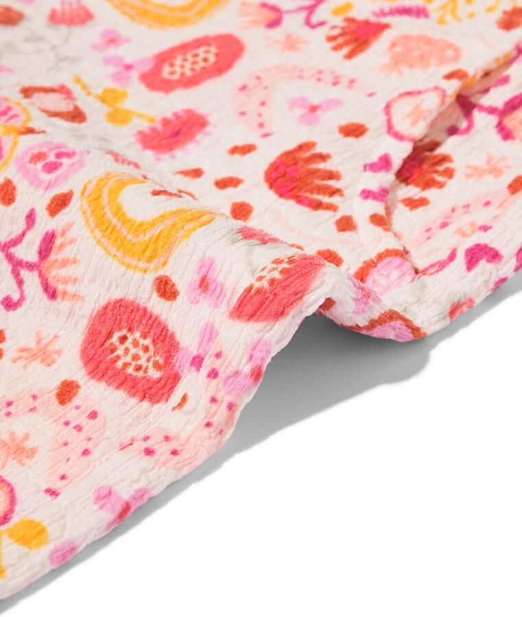 HEMA Kinderlegging Wide Fit Jersey Bloemen Ecru (ecru)
