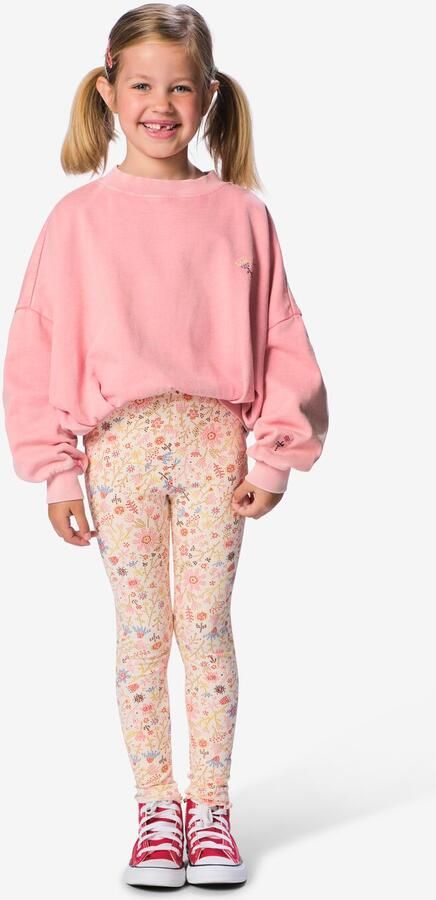 HEMA Kinderleggings Aansluitend Rib Bloemen 2 Stuks Bordeauxrood (bordeauxrood)