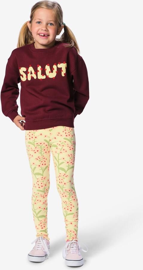 HEMA Kinderleggings Regular Fit Rib Bloemen 2 Stuks Lichtroze (lichtroze)