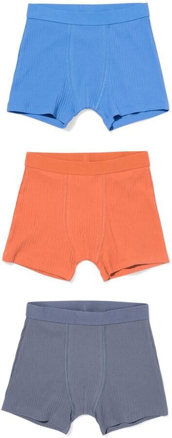 HEMA Kinderonderbroek Rib 3 Stuks Blauw (blauw)
