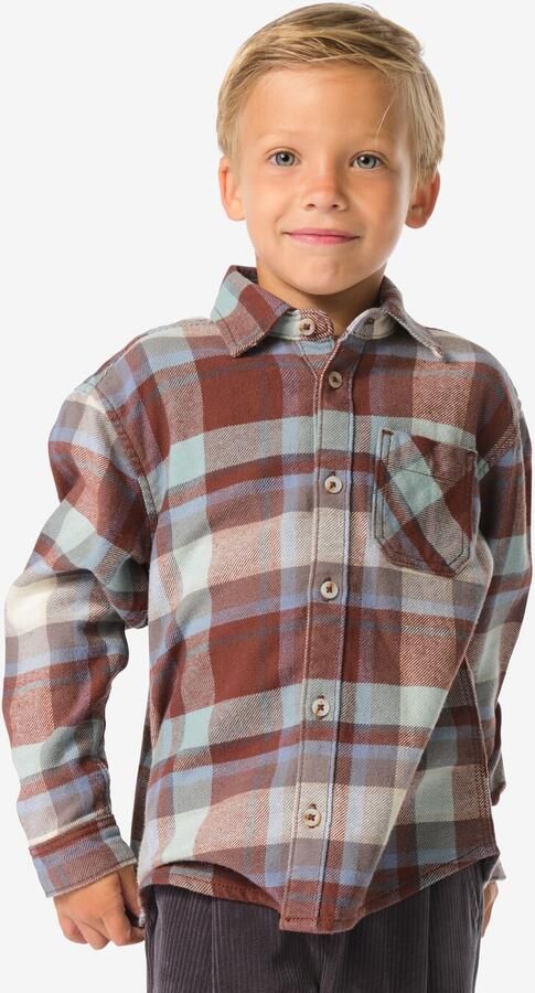 HEMA Kinderoverhemd Flanel Ruiten Bruin (bruin) - Foto 2
