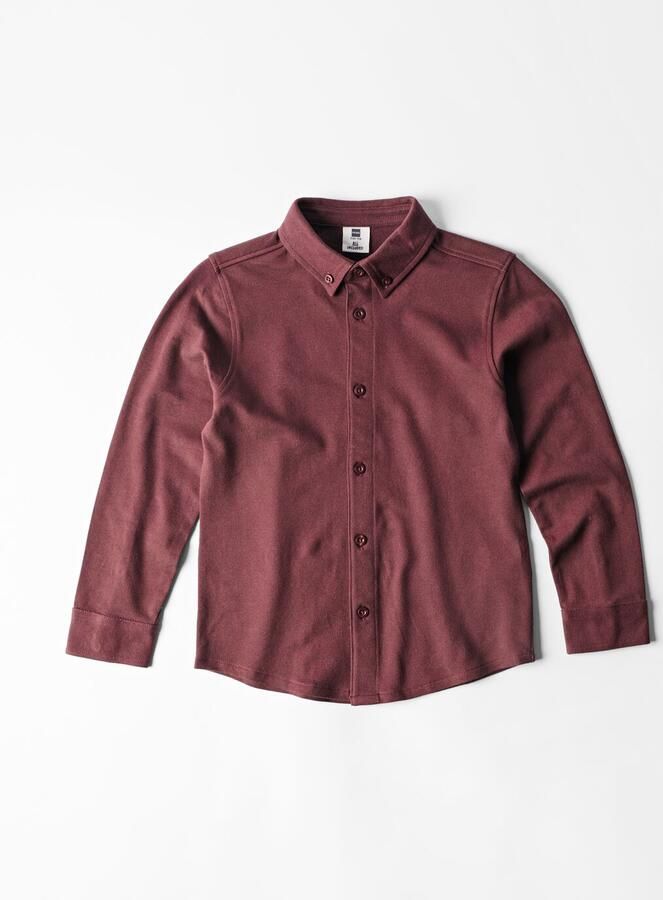 HEMA Kinderoverhemd Piqué Bordeauxrood