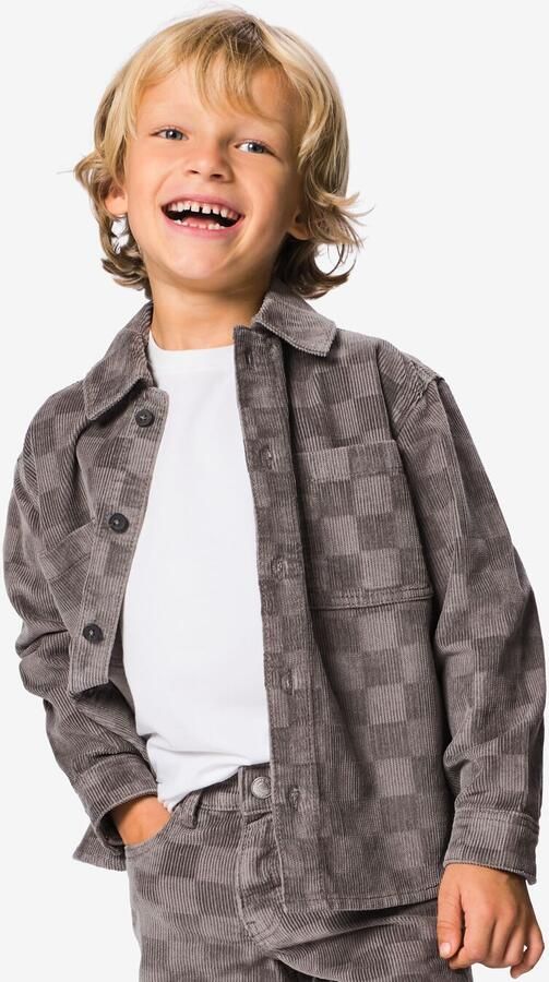 HEMA Kinderovershirt Rib Grijs