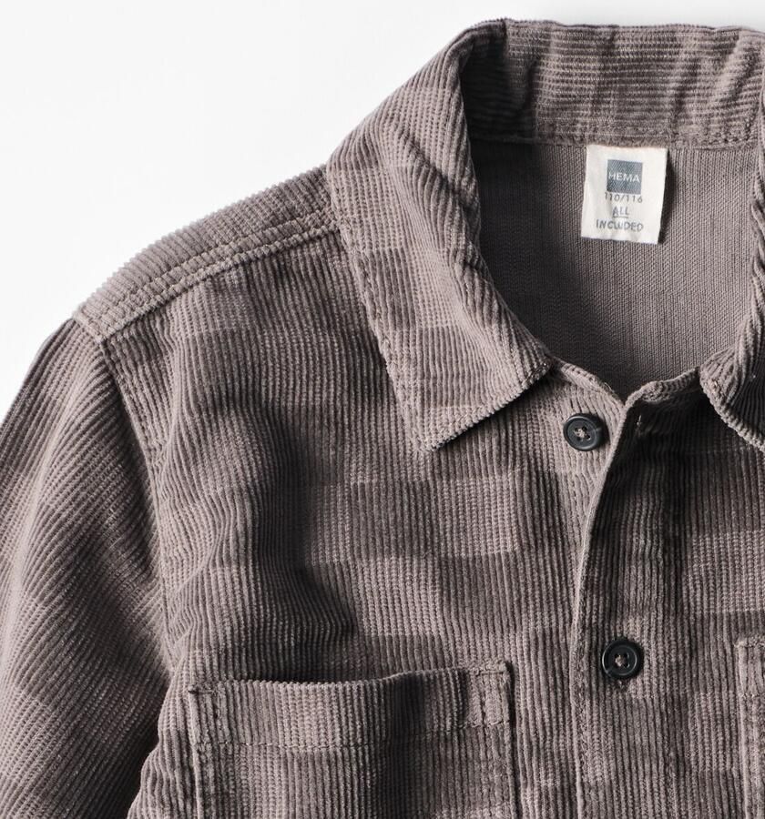 HEMA Kinderovershirt Rib Grijs - Foto 2