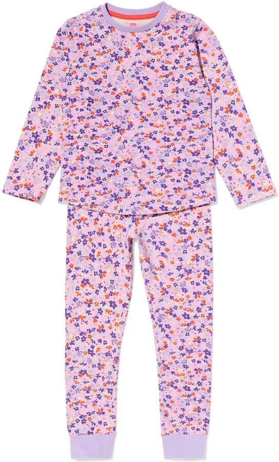 HEMA Kinderpyjama Bloemen Lila (lila)
