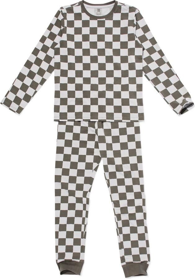 HEMA Kinderpyjama Blokken Grijs (grijs)