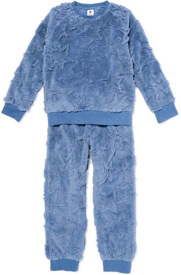 HEMA Kinderpyjama Fleece Sterren Blauw