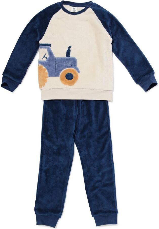 HEMA Kinderpyjama Fleece Tractor Gebroken Wit (gebroken wit)