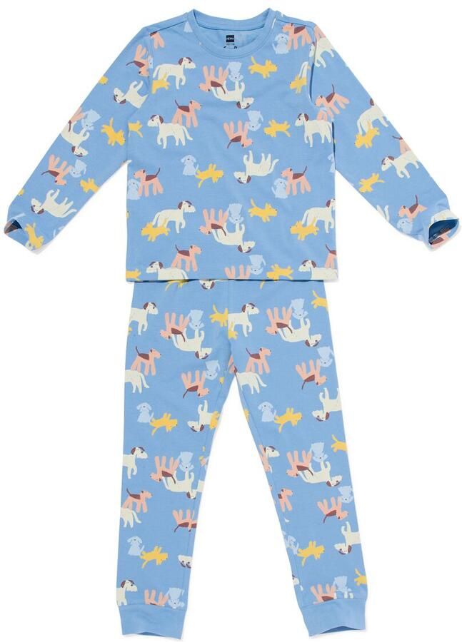 HEMA Kinderpyjama Honden Blauw (blauw)
