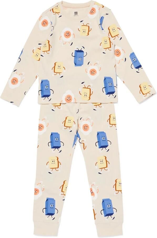 HEMA Kinderpyjama Ontbijt Gebroken Wit (gebroken wit)