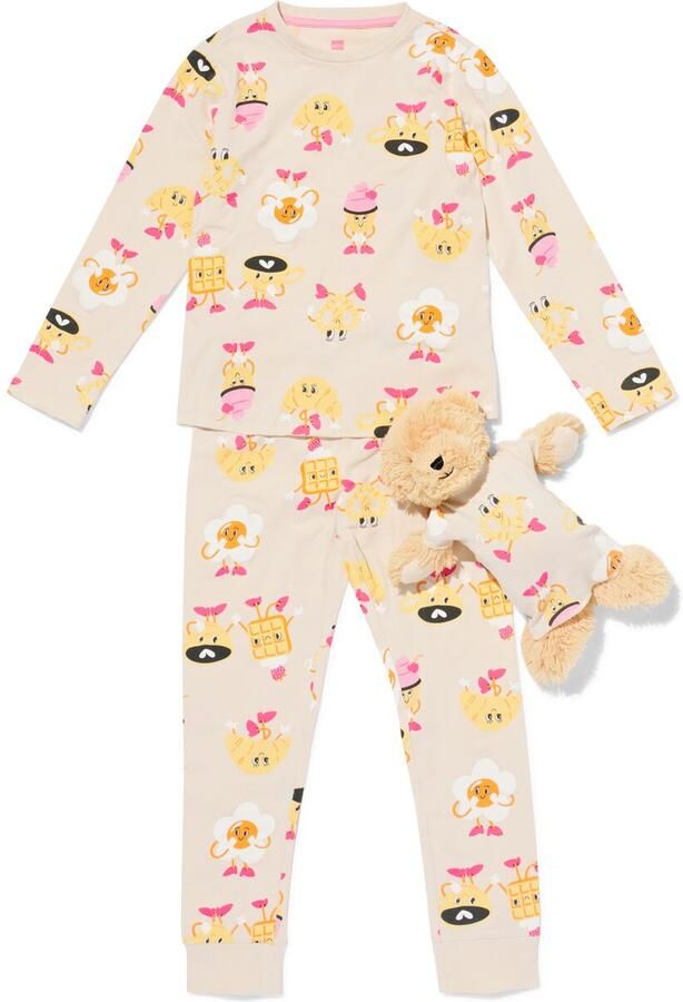 HEMA Kinderpyjama Ontbijt Met Poppenpyjama Gebroken Wit (gebroken wit) - Foto 2