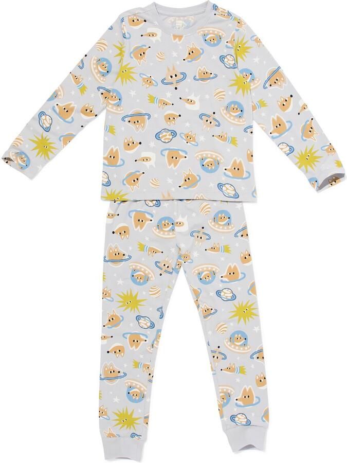 HEMA Kinderpyjama Ruimte Lichtgrijs (lichtgrijs)