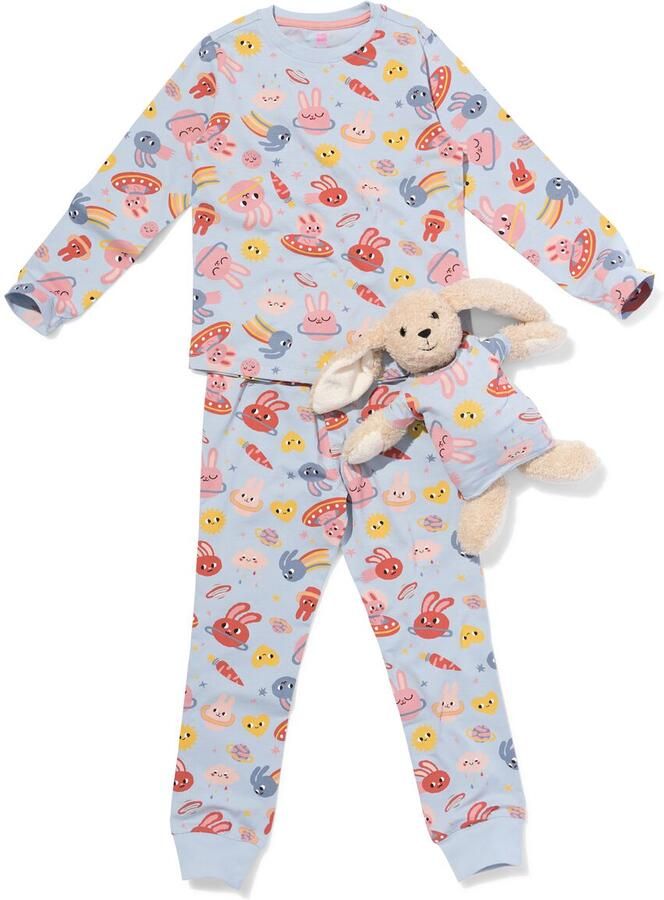 HEMA Kinderpyjama Ruimte Met Poppenpyjama Lichtblauw (lichtblauw) - Foto 2