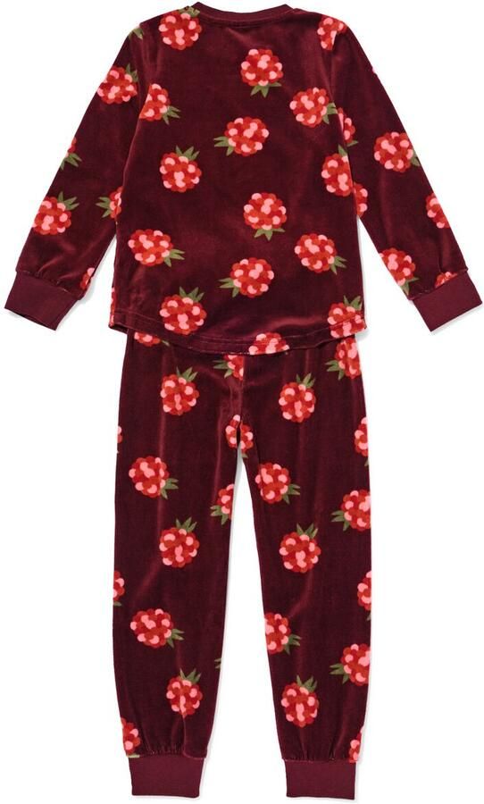 HEMA Kinderpyjama Velours Fruit Rood - Foto 2