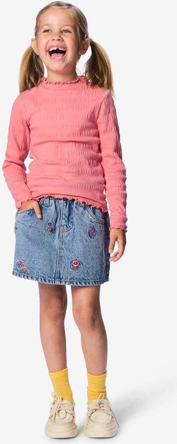 HEMA Kinderrok Bloemen Middenblauw (middenblauw) - Foto 2