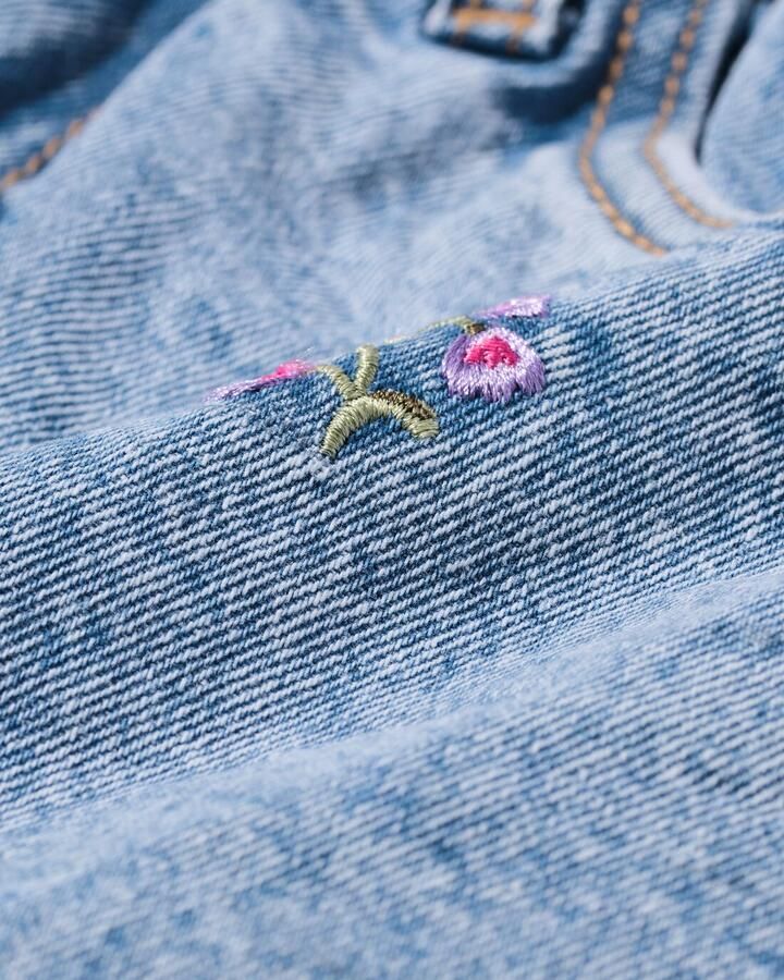 HEMA Kinderrok Bloemen Middenblauw (middenblauw)