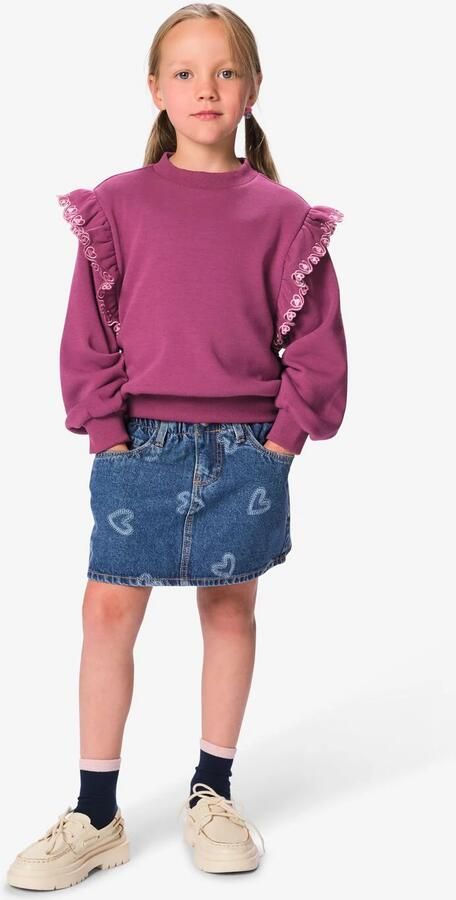 HEMA Kinderrok Regular Fit Hartjes Denim