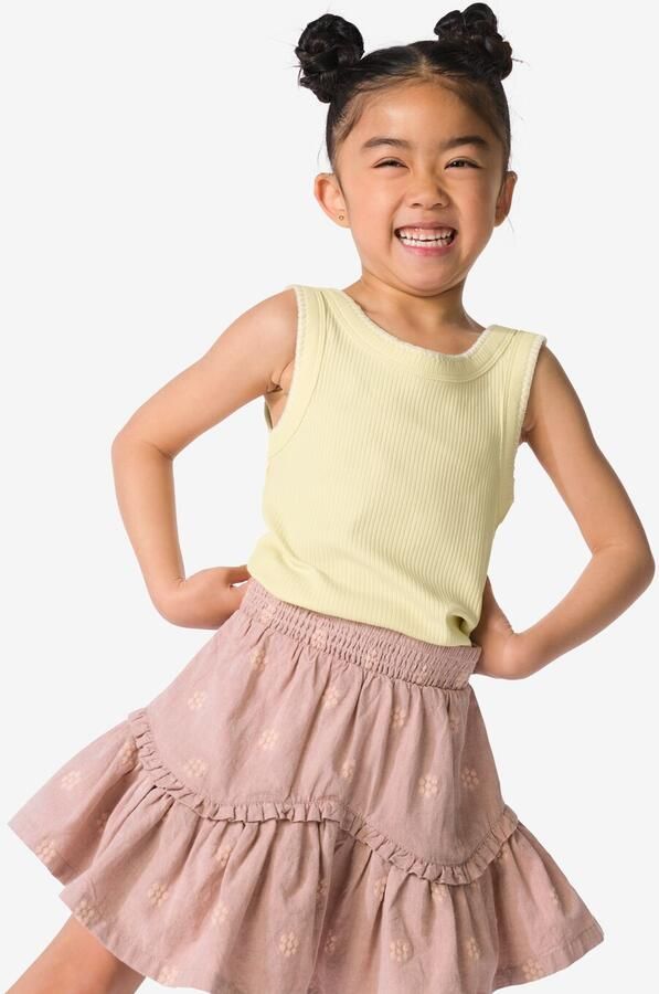 HEMA Kindershirt Rib Lichtgeel (lichtgeel)