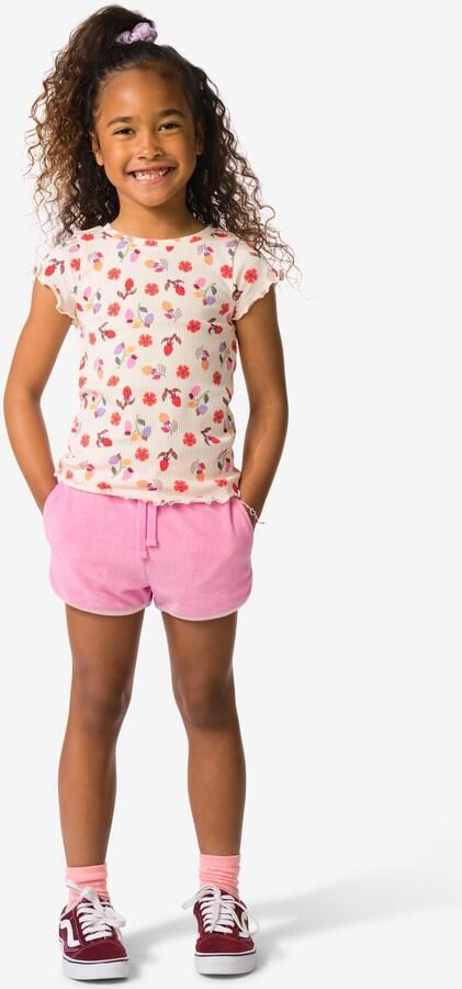 HEMA Kindershort Comfy Fit Badstof Roze (roze)