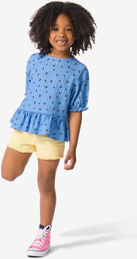 HEMA Kindershort Hartjes Lichtgeel (lichtgeel)