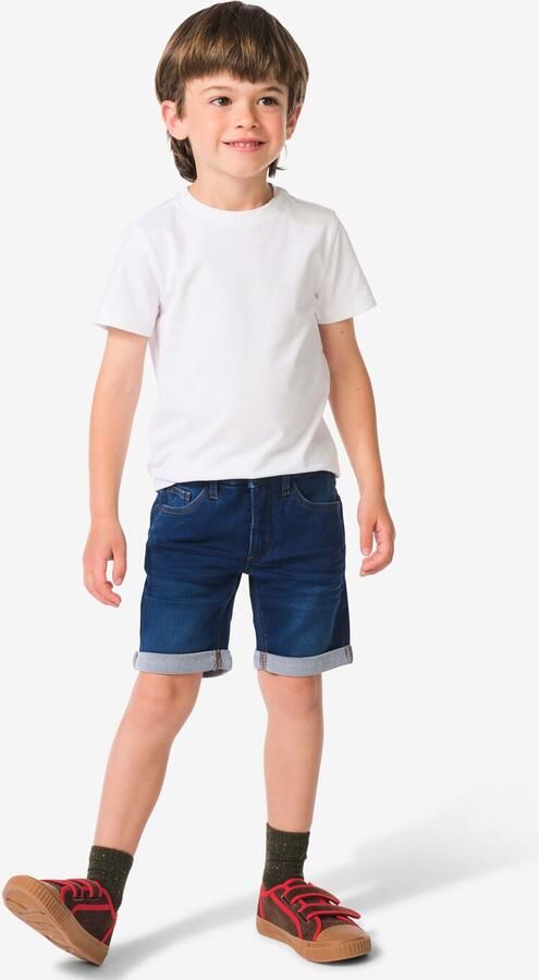 HEMA Kindershort Jogdenim Donkerblauw (donkerblauw)