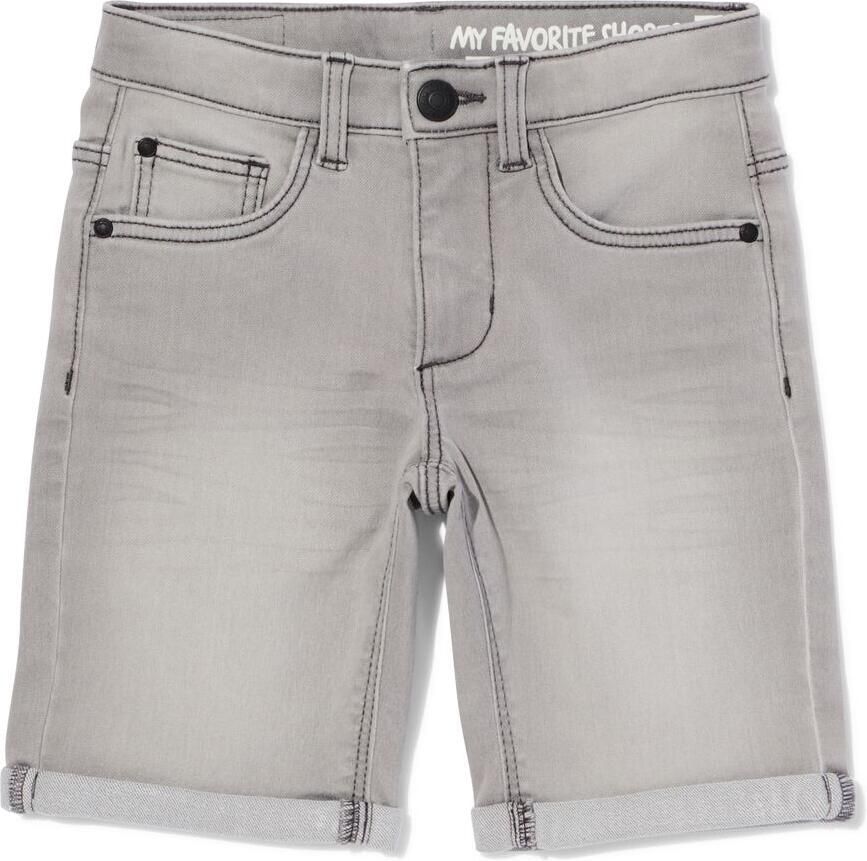 HEMA Kindershort Jogdenim Grijs (grijs)
