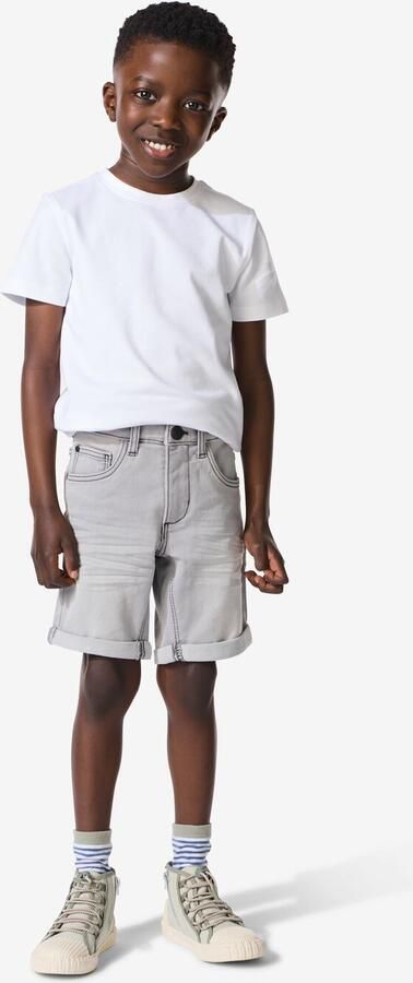 HEMA Kindershort Jogdenim Grijs (grijs)