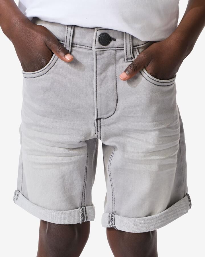 HEMA Kindershort Jogdenim Grijs (grijs) - Foto 3
