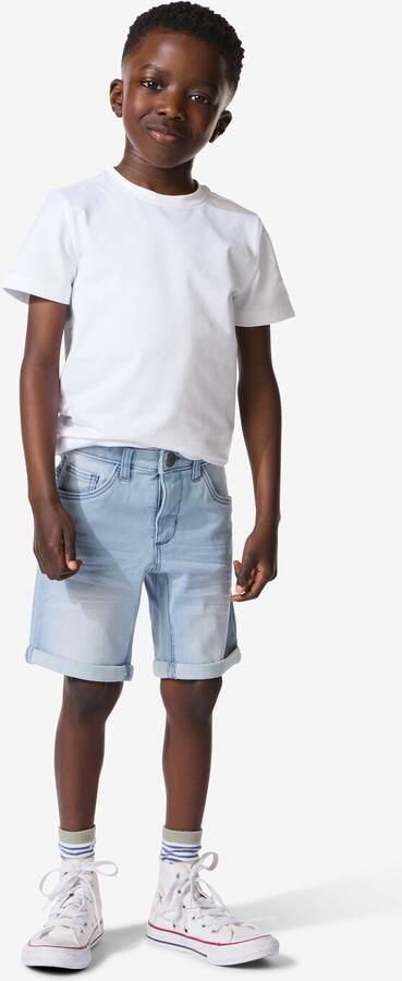 HEMA Kindershort Jogdenim Lichtblauw (lichtblauw)