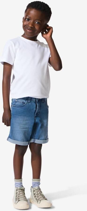 HEMA Kindershort Jogdenim Middenblauw (middenblauw)