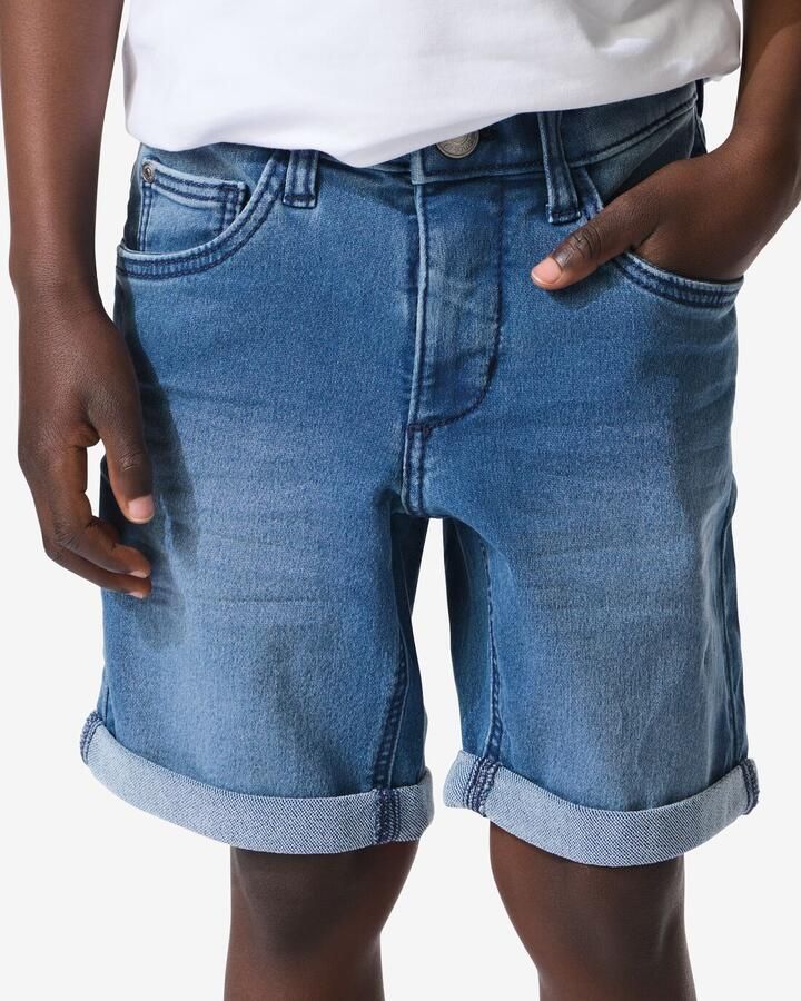 HEMA Kindershort Jogdenim Middenblauw (middenblauw) - Foto 2