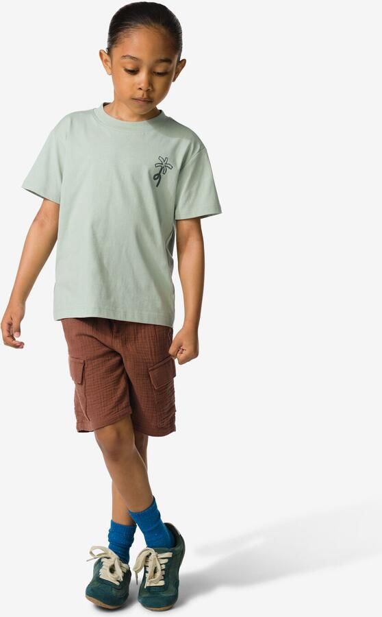 HEMA Kindershort Regular Fit Mousseline Bruin (bruin)