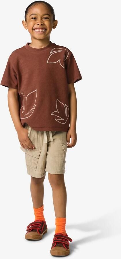 HEMA Kindershort Regular Fit Mousseline Lichtbruin (lichtbruin)