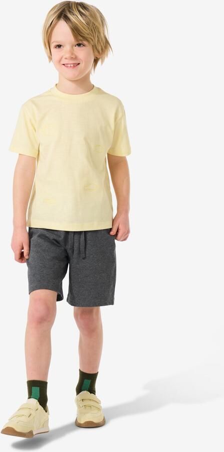 HEMA Kindershort Regular Fit Sweatstof 2 Stuks Grijsmelange (grijsmelange)