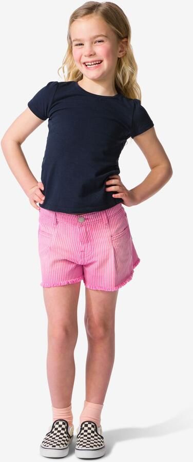 HEMA Kindershort Strepen Roze (roze)