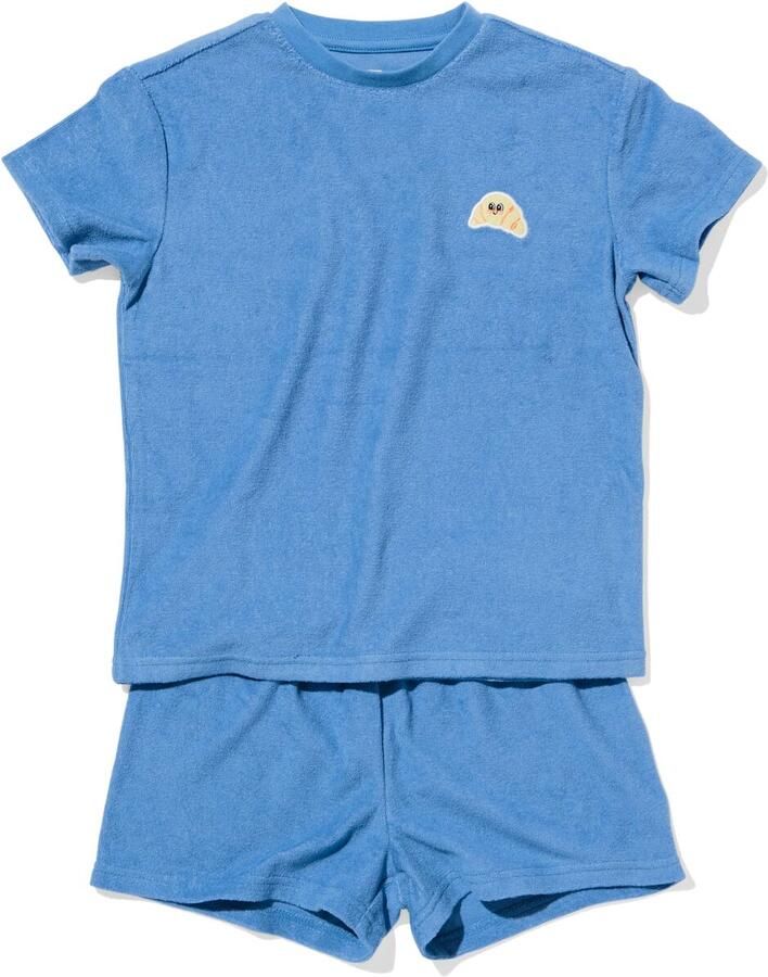 HEMA Kindershortama Badstof Croissant Blauw (blauw) - Foto 2