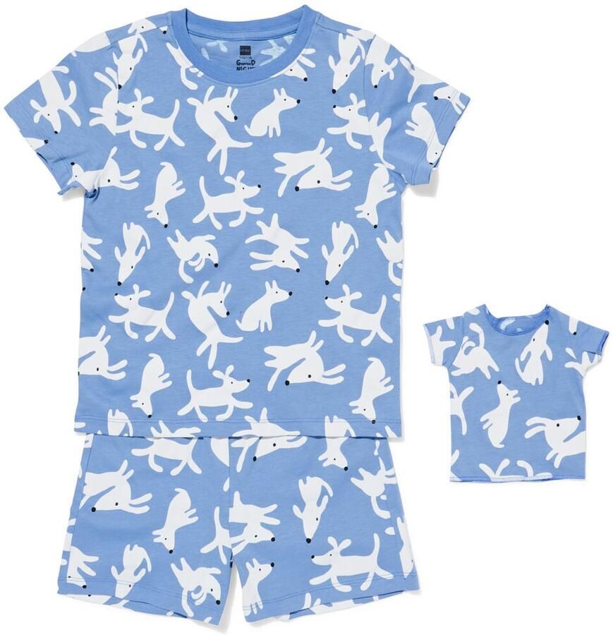 HEMA Kindershortama Honden Met Poppenpyjama Blauw (blauw) - Foto 2