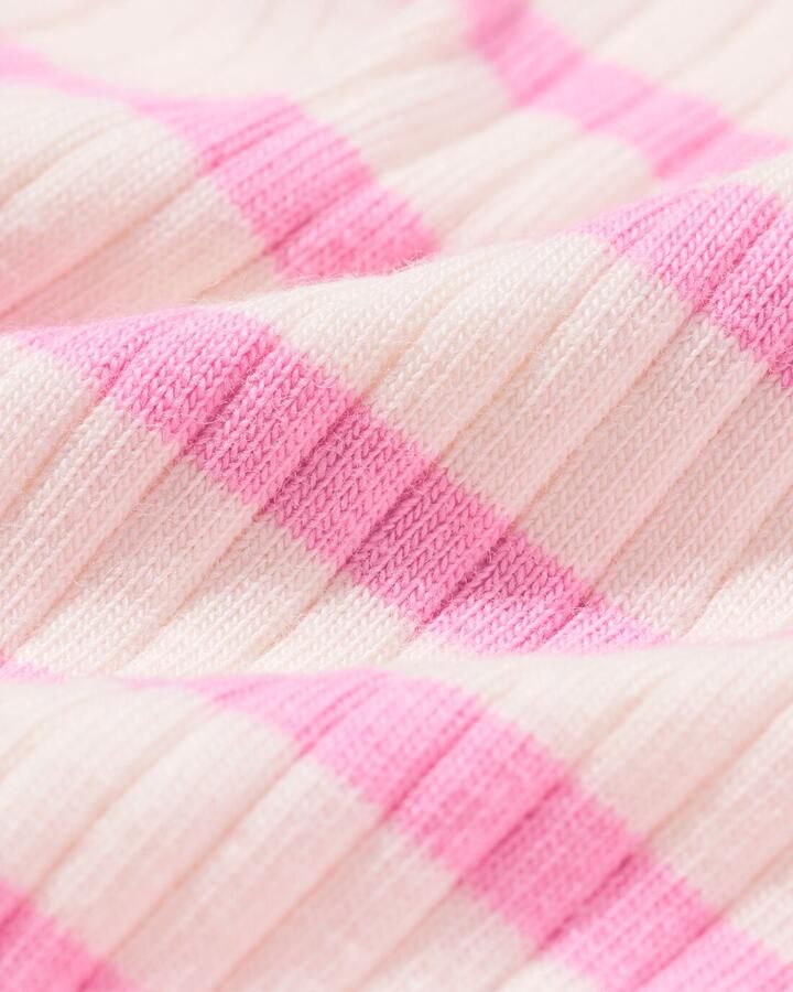 HEMA Kindersinglet Rib Strepen Bloemen Roze (roze)