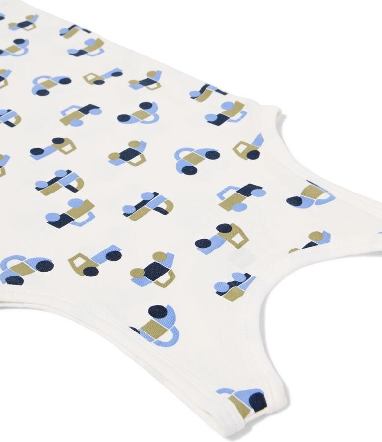 HEMA Kindersinglets Auto's 2 Stuks Wit (wit)